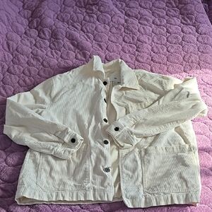 Cream Corduroy Jacket with Black Buttons HM